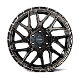 4PLAY 4PS28 18x8 5x112 + 5x114.3 38et Gloss Black Brushed with Tinted Clear Wheel