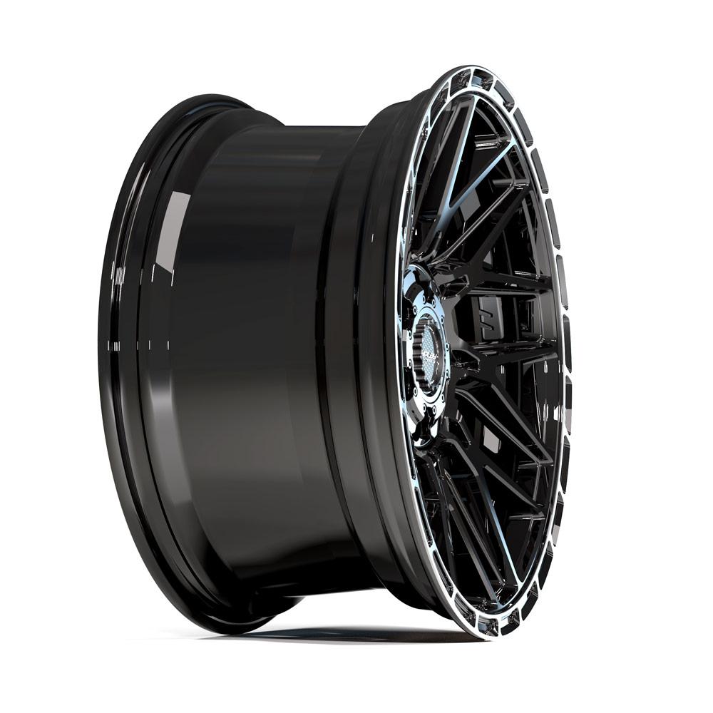4PLAY 4PS28 18x8 5x112 + 5x114.3 38et Gloss Black Brushed with Tinted Clear Wheel