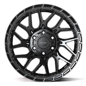 4PLAY 4PS28 18x9 6x135 + 6x139.7 18et Gloss Black Brushed with Tinted Clear Wheel
