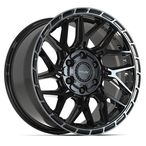 4PLAY 4PS28 18x9 6x135 + 6x139.7 18et Gloss Black Brushed with Tinted Clear Wheel