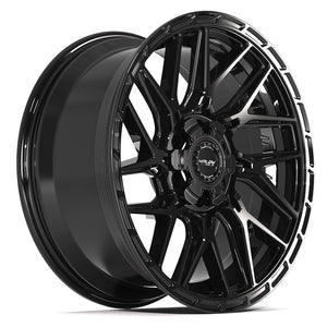 4PLAY 4PS28 20x9 6x135 + 6x139.7 18et Gloss Black Brushed with Tinted Clear Wheel