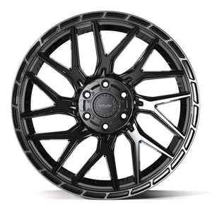 4PLAY 4PS28 22x10 6x135 + 6x139.7 0et Gloss Black Brushed with Tinted Clear Wheel