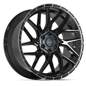 4PLAY 4PS28 22x10 6x135 + 6x139.7 24et Gloss Black Brushed with Tinted Clear Wheel