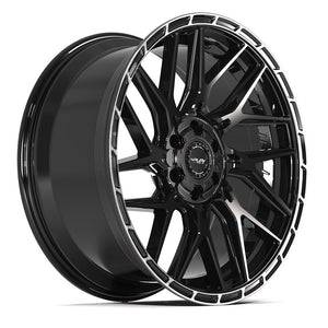 4PLAY 4PS28 22x10 6x135 + 6x139.7 24et Gloss Black Brushed with Tinted Clear Wheel