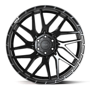 4PLAY 4PS28 24x10 6x135 + 6x139.7 24et Gloss Black Brushed with Tinted Clear Wheel