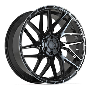 4PLAY 4PS28 24x10 6x135 + 6x139.7 24et Gloss Black Brushed with Tinted Clear Wheel