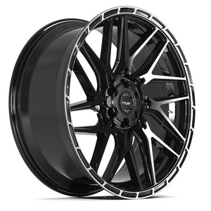 4PLAY 4PS28 24x10 6x135 + 6x139.7 24et Gloss Black Brushed with Tinted Clear Wheel