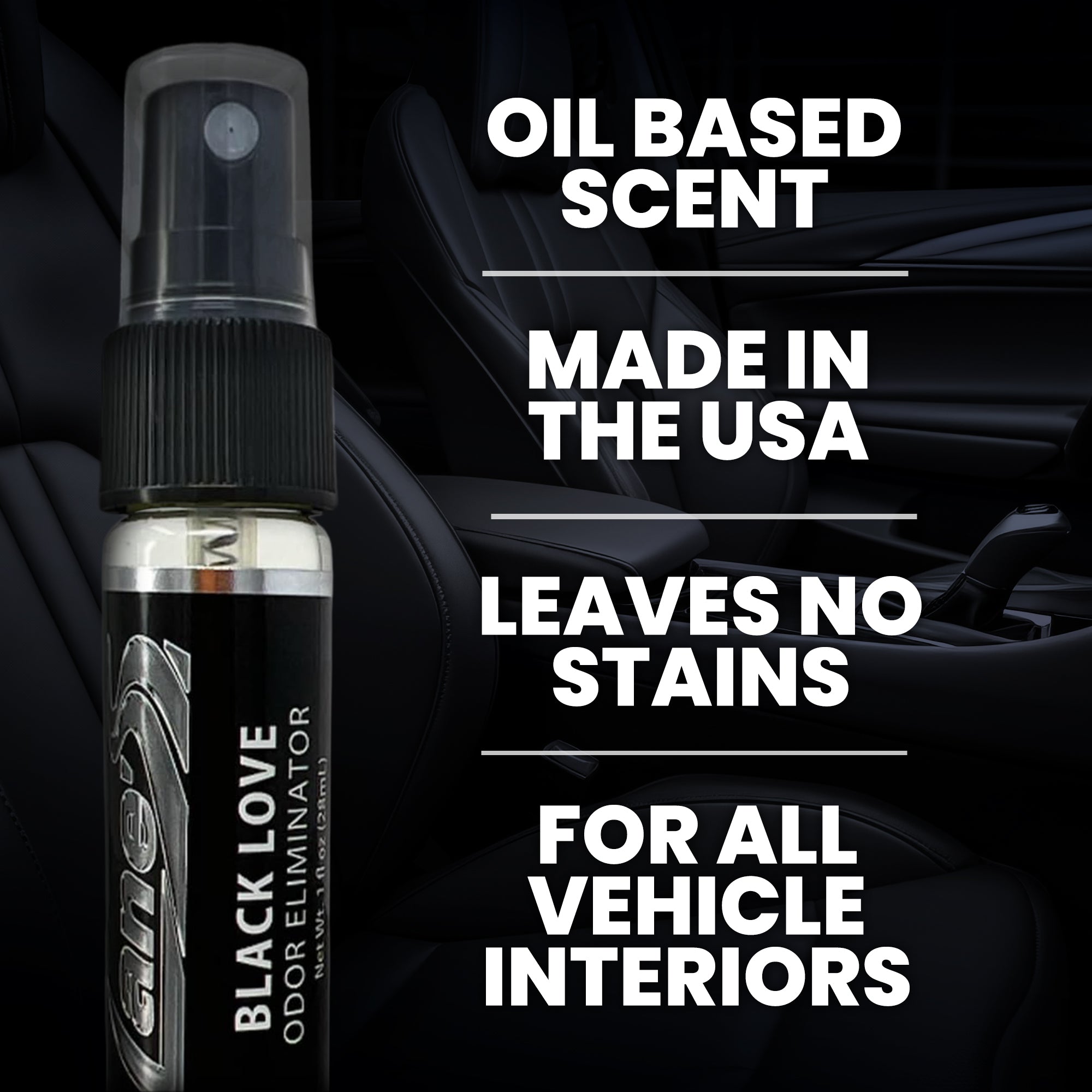 Black Love Car Air Freshener - Oil Base
