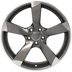 OE Wheels AU29 19x8.5 5x112 35et Gloss Gunmetal Machined Wheel