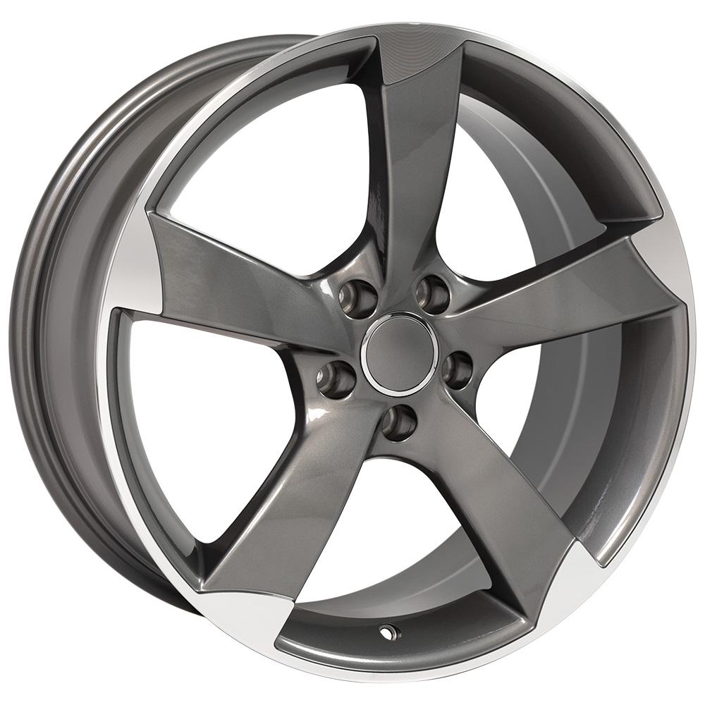 OE Wheels AU29 19x8.5 5x112 35et Gloss Gunmetal Machined Wheel