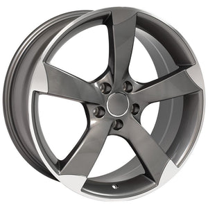 OE Wheels AU29 19x8.5 5x112 35et Gloss Gunmetal Machined Wheel