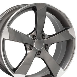 OE Wheels AU29 19x8.5 5x112 35et Gloss Gunmetal Machined Wheel
