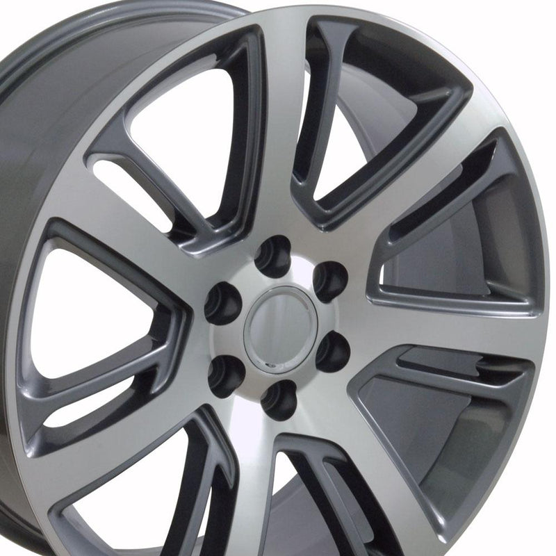 OE Wheels CA88 22x9 6x139.7 31et Gloss Gunmetal Machined Wheel