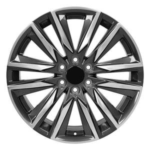 OE Wheels CA91 22x9 6x139.7 28et Gloss Gunmetal with Polished Face Wheel