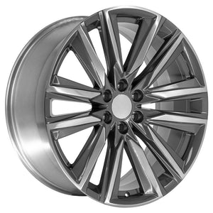 OE Wheels CA91 24x10 6x139.7 28et Gloss Gunmetal with Polished Face Wheel