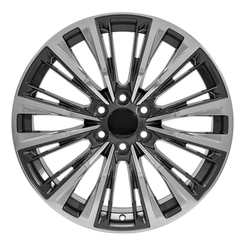 OE Wheels CA93 22x9 6x139.7 28et Gloss Gunmetal with Polished Face Wheel