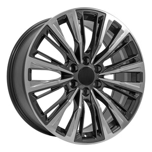 OE Wheels CA93 22x9 6x139.7 28et Gloss Gunmetal with Polished Face Wheel