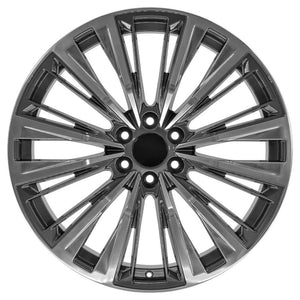 OE Wheels CA93 24x10 6x139.7 28et Gloss Gunmetal with Polished Face Wheel