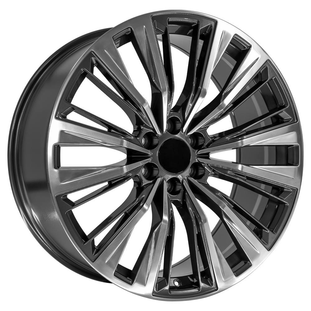 OE Wheels CA93 24x10 6x139.7 28et Gloss Gunmetal with Polished Face Wheel
