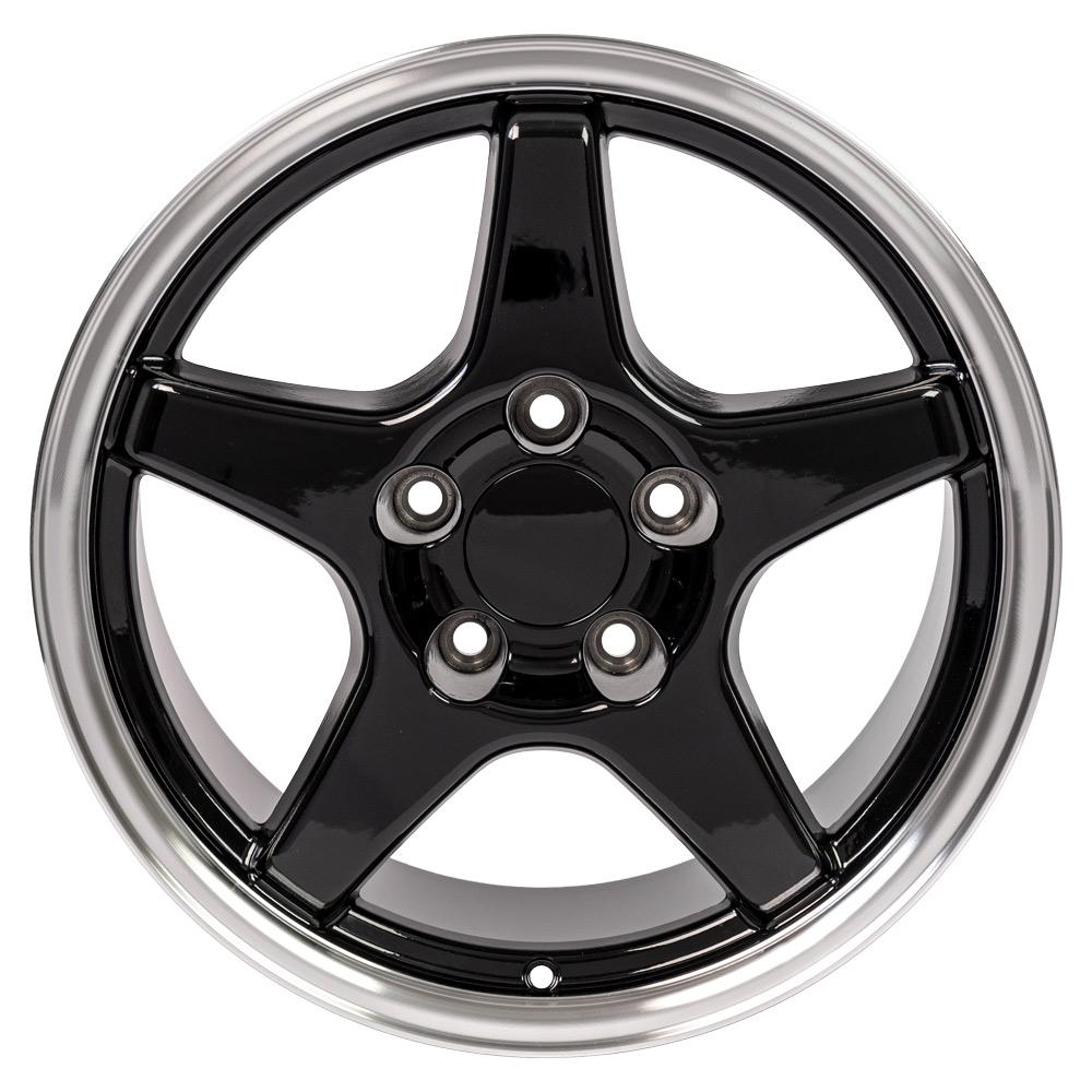OE Wheels CV01 17x9.5 5x120.65 56et Gloss Black Machined Lip Wheel
