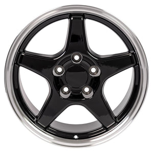 OE Wheels CV01 17x9.5 5x120.65 56et Gloss Black Machined Lip Wheel