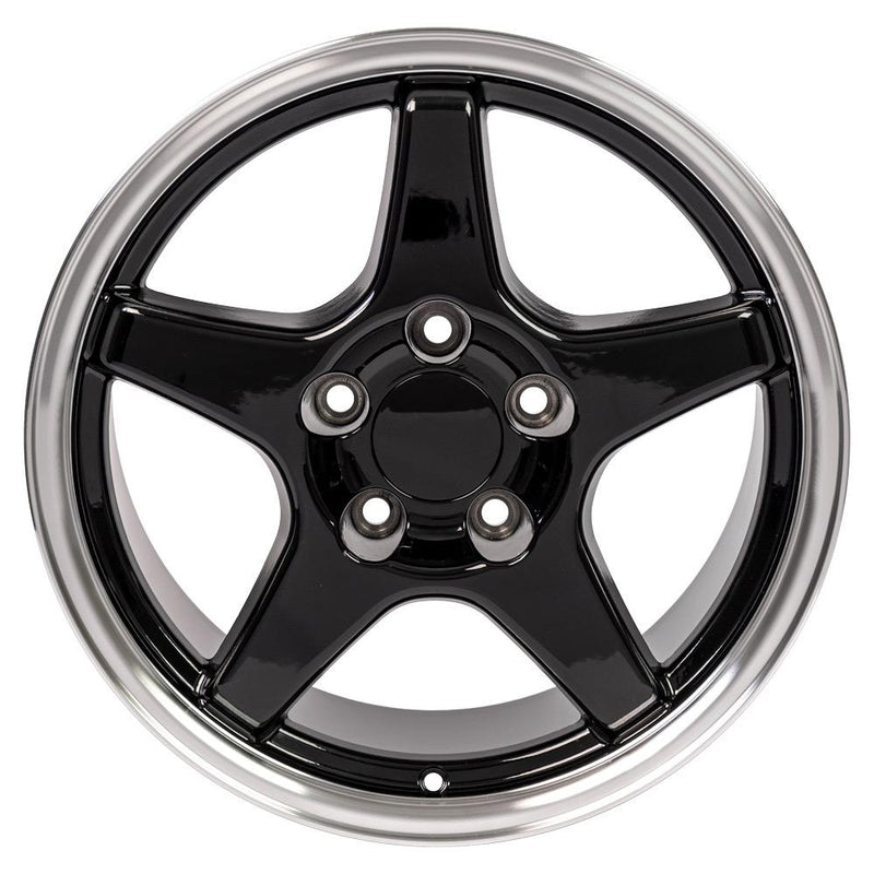 OE Wheels CV01 17x9.5 5x120.65 56et Gloss Black Machined Lip Wheel