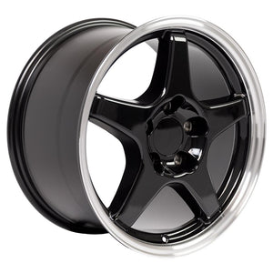 OE Wheels CV01 17x9.5 5x120.65 56et Gloss Black Machined Lip Wheel