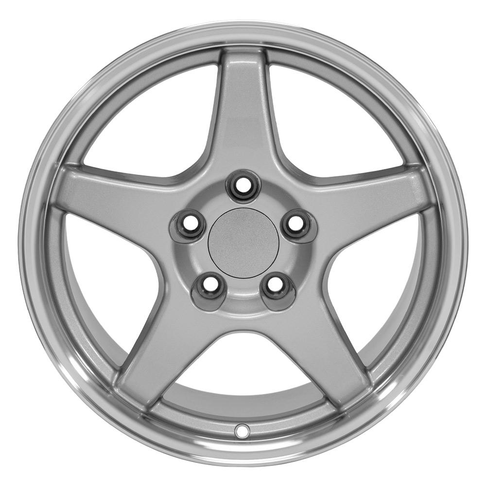 OE Wheels CV01 17x9.5 5x120.65 56et Gloss Silver Machined Lip Wheel