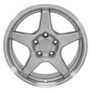 OE Wheels CV01 17x9.5 5x120.65 56et Gloss Silver Machined Lip Wheel