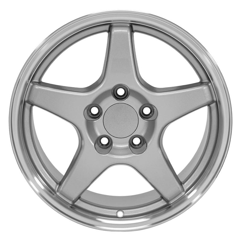 OE Wheels CV01 17x9.5 5x120.65 56et Gloss Silver Machined Lip Wheel