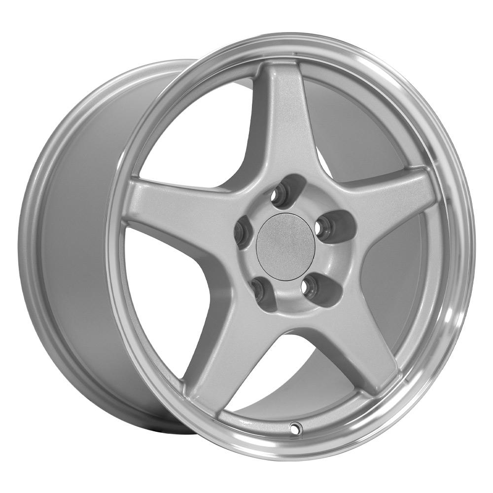 OE Wheels CV01 17x9.5 5x120.65 56et Gloss Silver Machined Lip Wheel