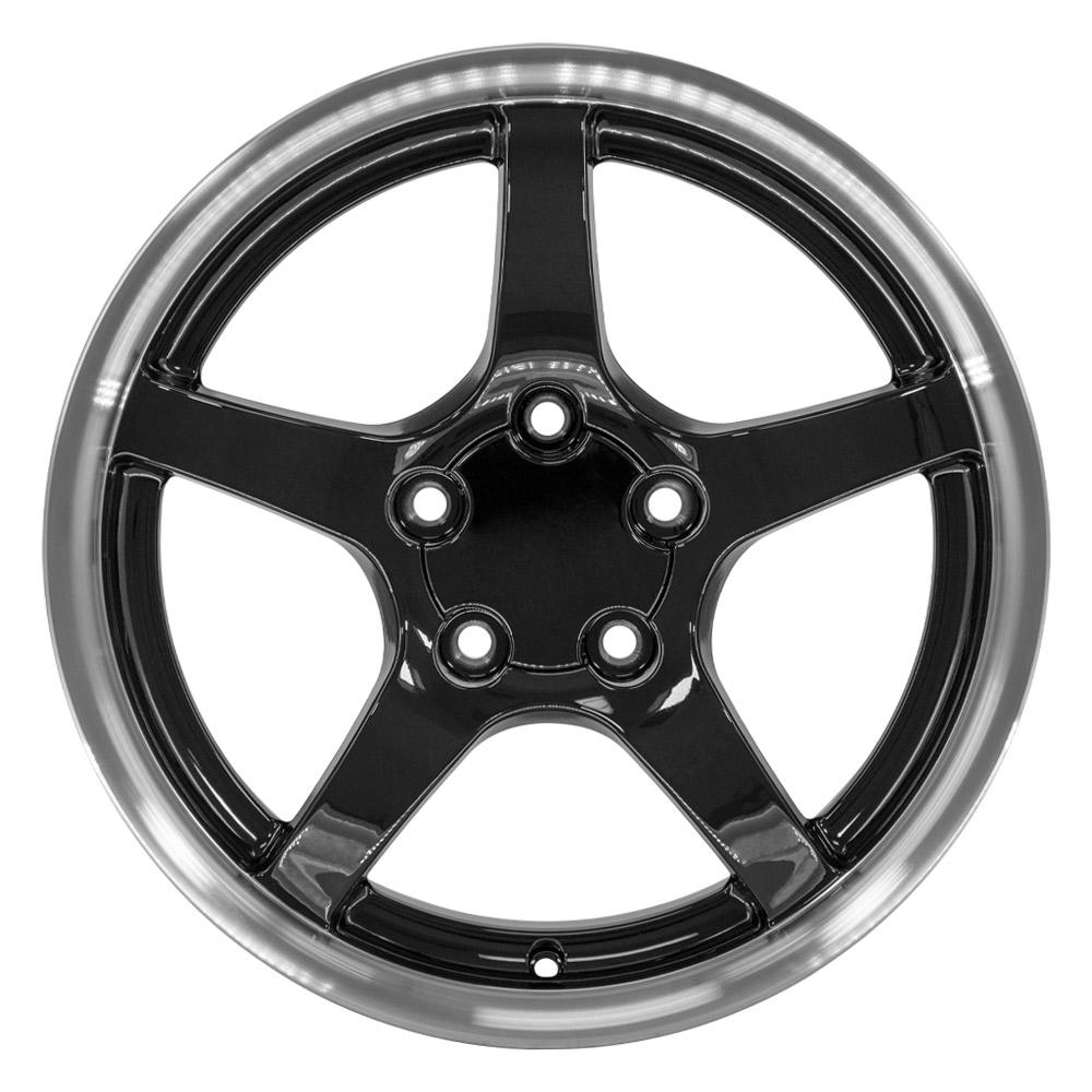 OE Wheels CV05 17x9.5 5x120.65 54et Gloss Black Machined Lip Wheel