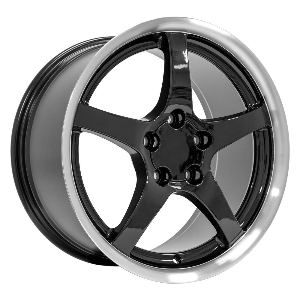 OE Wheels CV05 18x9.5 5x120.65 54et Gloss Black Machined Lip Wheel