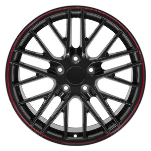 OE Wheels CV08A 18x10.5 5x120.65 56et Gloss Black Redline Wheel