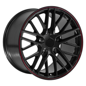 OE Wheels CV08A 18x10.5 5x120.65 56et Gloss Black Redline Wheel