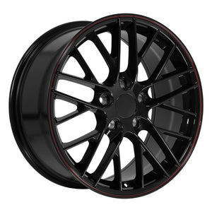 OE Wheels CV08B 18x8.5 5x120.65 56et Gloss Black Redline Wheel