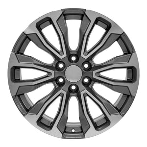 OE Wheels CV30 22x9 6x139.7 28et Gloss Gunmetal Machined Wheel