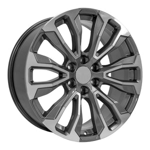 OE Wheels CV30 22x9 6x139.7 28et Gloss Gunmetal Machined Wheel