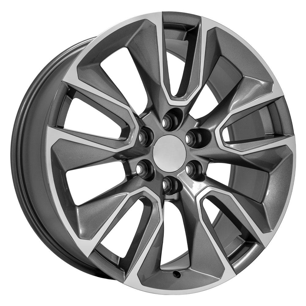 OE Wheels CV32 22x9 6x139.7 28et Gloss Gunmetal Machined Wheel