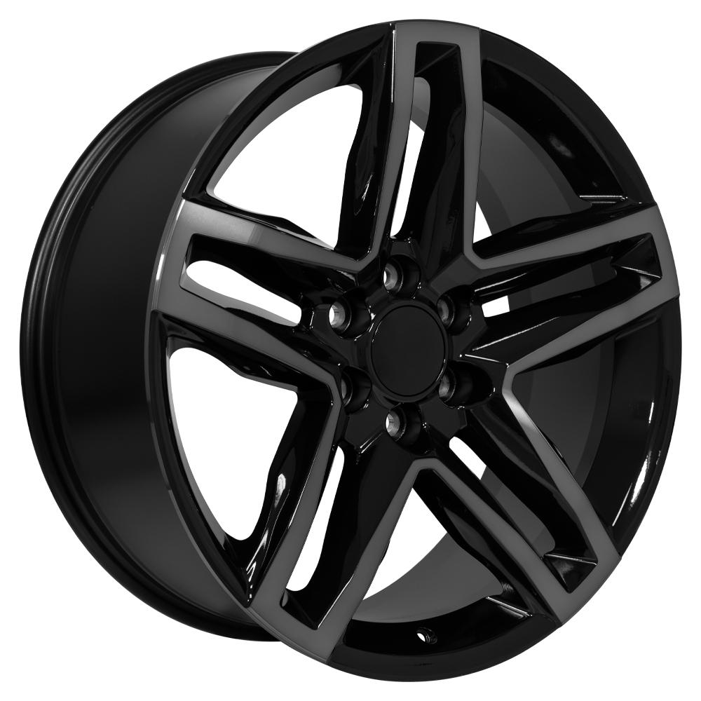 OE Wheels CV34 22x9 6x139.7 26et Gloss Black Machined with Tinted Clear Wheel