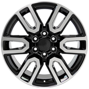 OE Wheels CV36 20x9 6x139.7 28et Gloss Black Machined Wheel