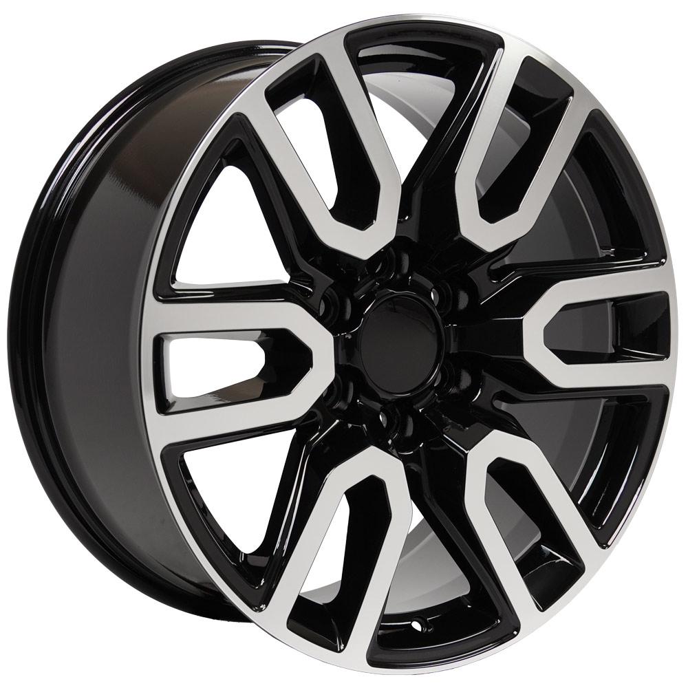 OE Wheels CV36 20x9 6x139.7 28et Gloss Black Machined Wheel