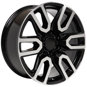 OE Wheels CV36 20x9 6x139.7 28et Gloss Black Machined Wheel