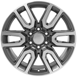 OE Wheels CV36 20x9 6x139.7 28et Gloss Gunmetal Machined Wheel