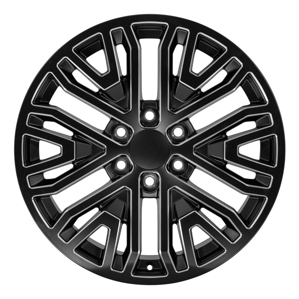 OE Wheels CV37 20x9 6x139.7 28et Satin Black with Milled Edge Wheel