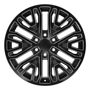 OE Wheels CV37 20x9 6x139.7 28et Satin Black with Milled Edge Wheel