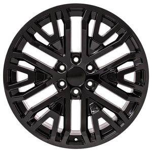 OE Wheels CV37 22x9 6x139.7 28et Gloss Black Wheel