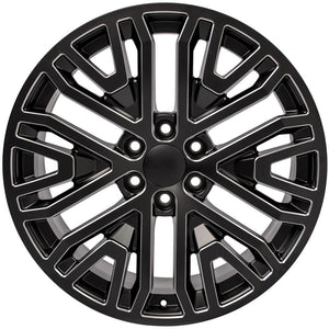 OE Wheels CV37 22x9 6x139.7 28et Satin Black with Milled Edge Wheel