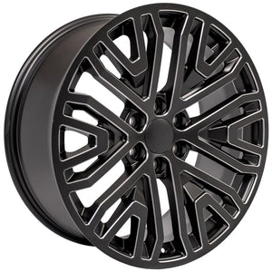OE Wheels CV37 22x9 6x139.7 28et Satin Black with Milled Edge Wheel