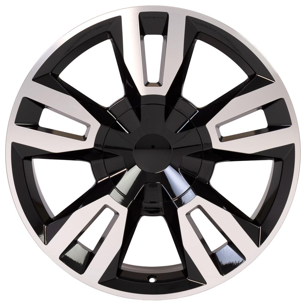 OE Wheels CV40 22x9 6x139.7 24et Gloss Black Machined Wheel